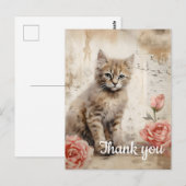 Fluffy kat Dank je 13 Briefkaart (Voorkant / Achterkant)