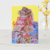 Fluffy Kat Dek Quilt Marry Me Glamour-Puss Kaart (Gele Bloem)