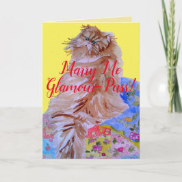 Fluffy Kat Dekenkussen Trouw Me Glamour-Poes Kaart