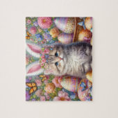 Fluffy Kat Met Konijnenoren Legpuzzel (Verticaal)