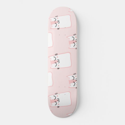 Fluffy Kawaii Strawberry Marshmallow Katten Persoonlijk Skateboard (Voorkant)