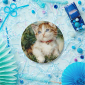 Fluffy kerstkat Waterverf Papieren Bordje (Feest)