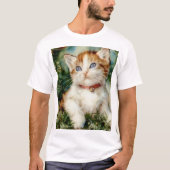 Fluffy kerstkat Waterverf T-shirt (Voorkant)