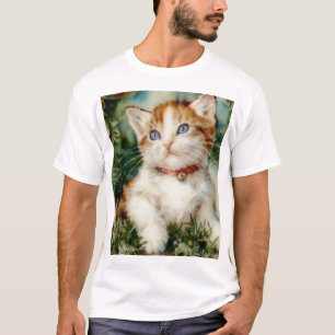 Fluffy kerstkat Waterverf T-shirt
