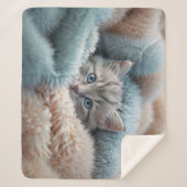 Fluffy Kitten in een Zachte Deken (Voorkant)
