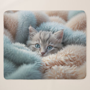 Fluffy Kitten in een Zachte Deken