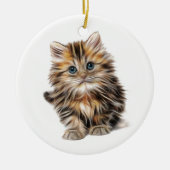 Fluffy Kitten Keramisch Ornament (Voorkant)