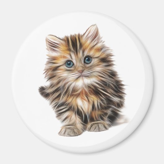 Fluffy Kitten Magneet (Voorkant)