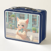 Fluffy Kitten met Lollipop bij Pastry Shop (Achterkant)