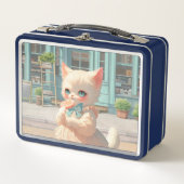 Fluffy Kitten met Lollipop bij Pastry Shop (Voorkant)