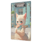 Fluffy Kitten met Lollipop bij Pastry Shop Klembord (Links)