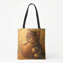 Fluffy Kitten met Yarn Bal – Impressionist