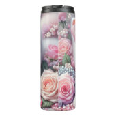 Fluffy Kitten Omgeven door Rozen Thermosbeker (Achterkant)