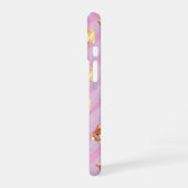 Fluffy Kitten Pink Stripe Phone Case iPhone 16 Hoesje (Linkerkant)