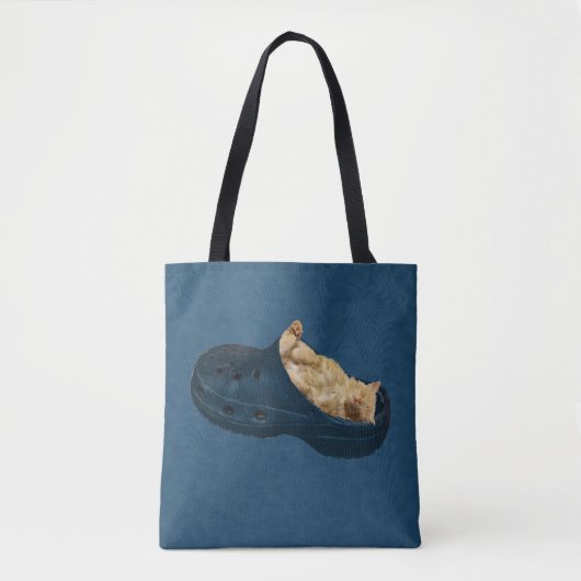 Fluffy Kitten Sleeping in Croc Shoe, Totebag Tote Bag (Voorkant)