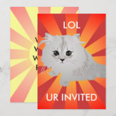 Fluffy Kitten uitnodiging (Voorkant / Achterkant)