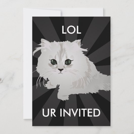 Fluffy Kitten uitnodiging (Voorkant)