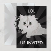 Fluffy Kitten uitnodiging (Voorkant / Achterkant)
