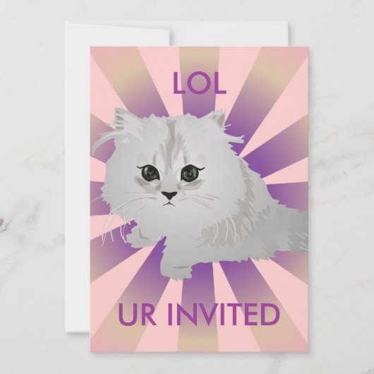 Fluffy Kitten uitnodiging (Voorkant)