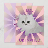 Fluffy Kitten uitnodiging (Voorkant / Achterkant)
