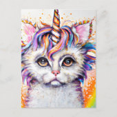 Fluffy Kitten Unicorn Briefkaart (Voorkant)
