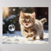 *~* Fluffy Kitty Cat 5:4 Kitten AP68 Sneeuwbel