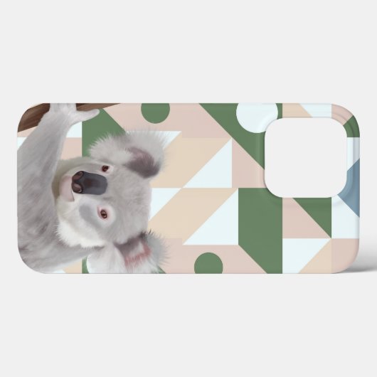 Fluffy Koala groene geometrische achtergrond Case-Mate iPhone Case (Achterkant (horizontaal))