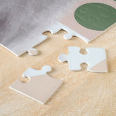 Fluffy Koala groene geometrische achtergrond Legpuzzel (Zijkant)