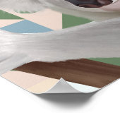 Fluffy Koala groene geometrische achtergrond Poster (Hoek)