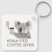 Fluffy Koala Pun Koffieliefhebbers Sleutelhanger (Achterkant)