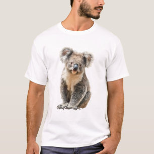 Fluffy Kola Portret Grizzly Grijze Vacht Mannen T-shirt