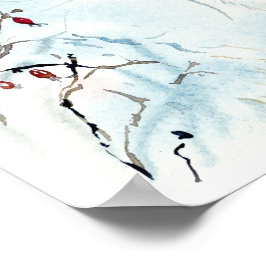 Fluffy Konijn In De Sneeuw  Poster (Hoek)