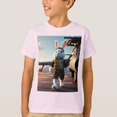 Fluffy konijn piloot t-shirt (Voorkant)