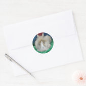 Fluffy Lionhead Bunny Rabbit Ronde Sticker (Envelop)