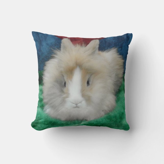 Fluffy Lionhead Pet Bunny Rabbit Sierkussen (Voorkant)