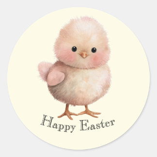 Fluffy Little Chick | Mooie Lente & Pasen Dier Ronde Sticker