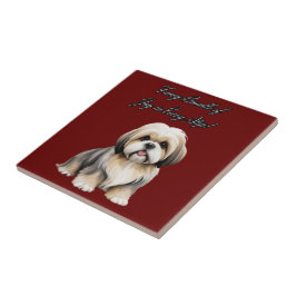 Fluffy Little Pal: zachte tinten en dik haar Tegeltje