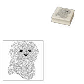 Fluffy Little Poodle Dog Rubber Stamp Rubberstempel (Gestempeld)