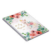 Fluffy Llama Illustration Flowers Girl Daily Diary Notitieboek (Rechterzijde)