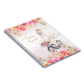 Fluffy Llama Riding Bicle Girl terug naar school Notitieboek (Rechterzijde)