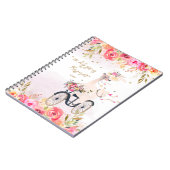 Fluffy Llama Riding Bicle Girl terug naar school Notitieboek (Linkerzijde)