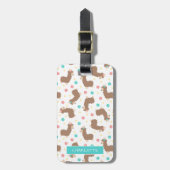 Fluffy Llamas & Flowers - Aangepaste naam Bagagelabel (Voorkant verticaal)