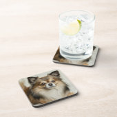 Fluffy Long Hazard Chihuahua Puppy Dog Bier Onderzetter (Rechterzijde)