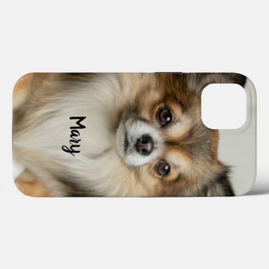 Fluffy Long Hazard Chihuahua Puppy Dog Case-Mate iPhone Case (Achterkant (horizontaal))