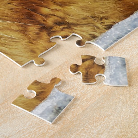 Fluffy Long-Hazard Oranje Manly Cat Legpuzzel (Zijkant)