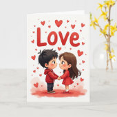 Fluffy Love Hearts Mooie Kaart (Gele Bloem)