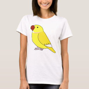 Fluffy lutino indian ringnecked parrot cartoon t-shirt