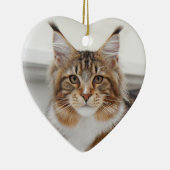 Fluffy Maine Coon Cat Keramisch Ornament (Rechts)