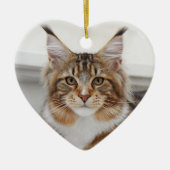 Fluffy Maine Coon Cat Keramisch Ornament (Voorkant)