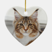 Fluffy Maine Coon Cat Keramisch Ornament (Achterkant)